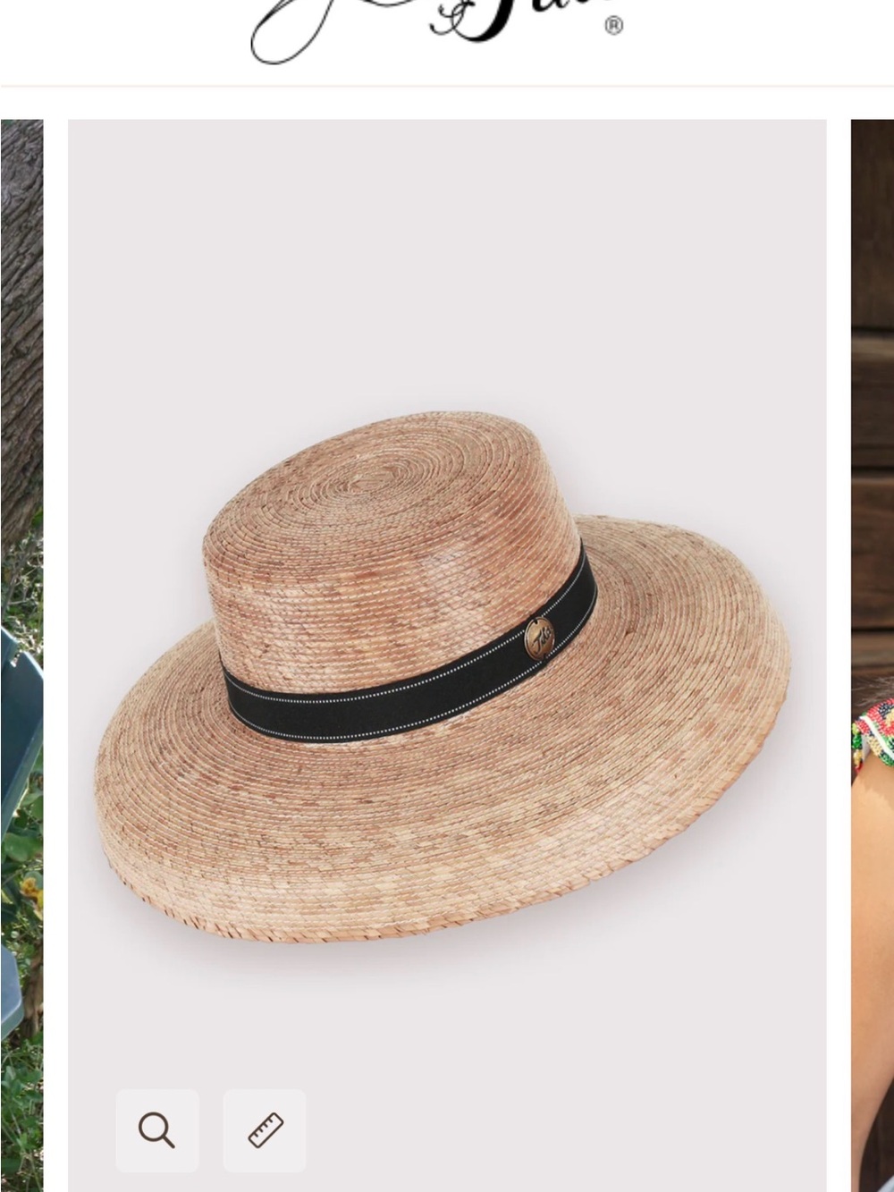 Tula Natural Straw Boater Hat With Black Band